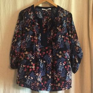 Blue flower blouse